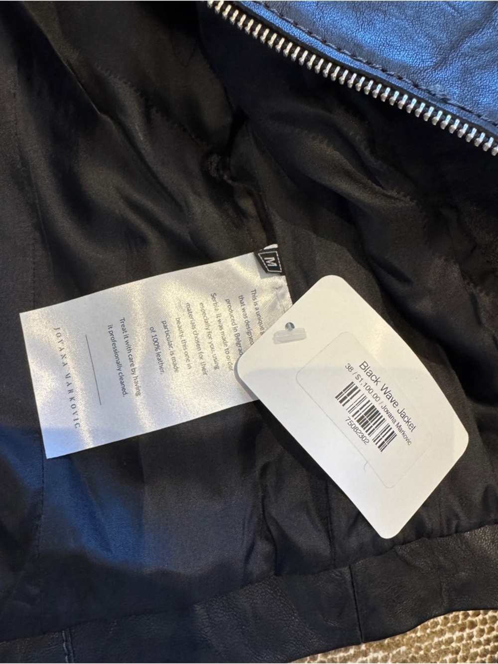 Jovana Markovic black wave leather jacket - Picture 5 of 7